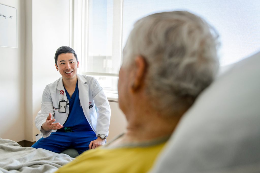 Doctor talking to thier patient at the hospital