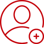 Add user icon of a person with a plus symbol
