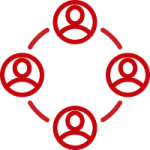 A connected group of people