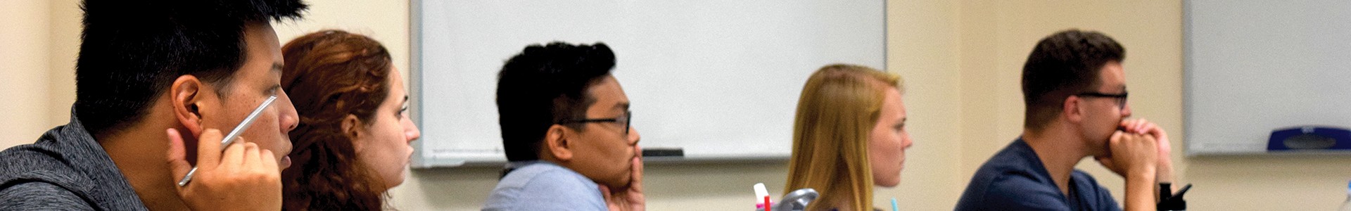 Students listening in a classroom