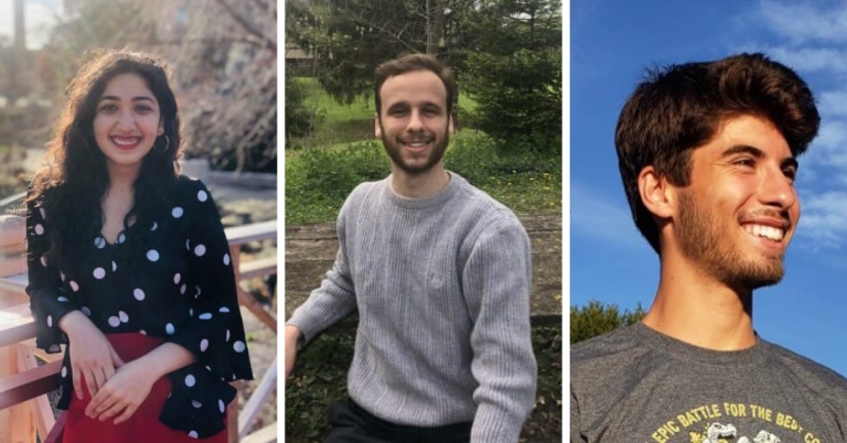 Shehrose Charania, Eli Tsarovsky, and Matthew Mitnick received the La Follette School’s undergraduate certificate in public policy