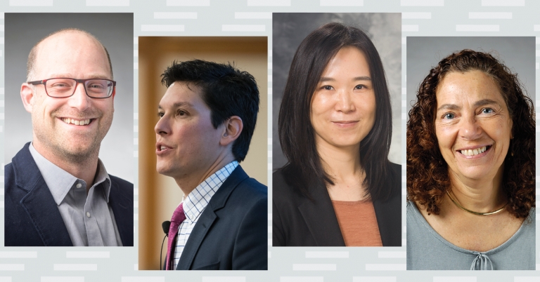 La Follette School faculty members Mark Copelovitch, Manuel P. Teodoro, Yang Wang, and Barbara Wolfe
