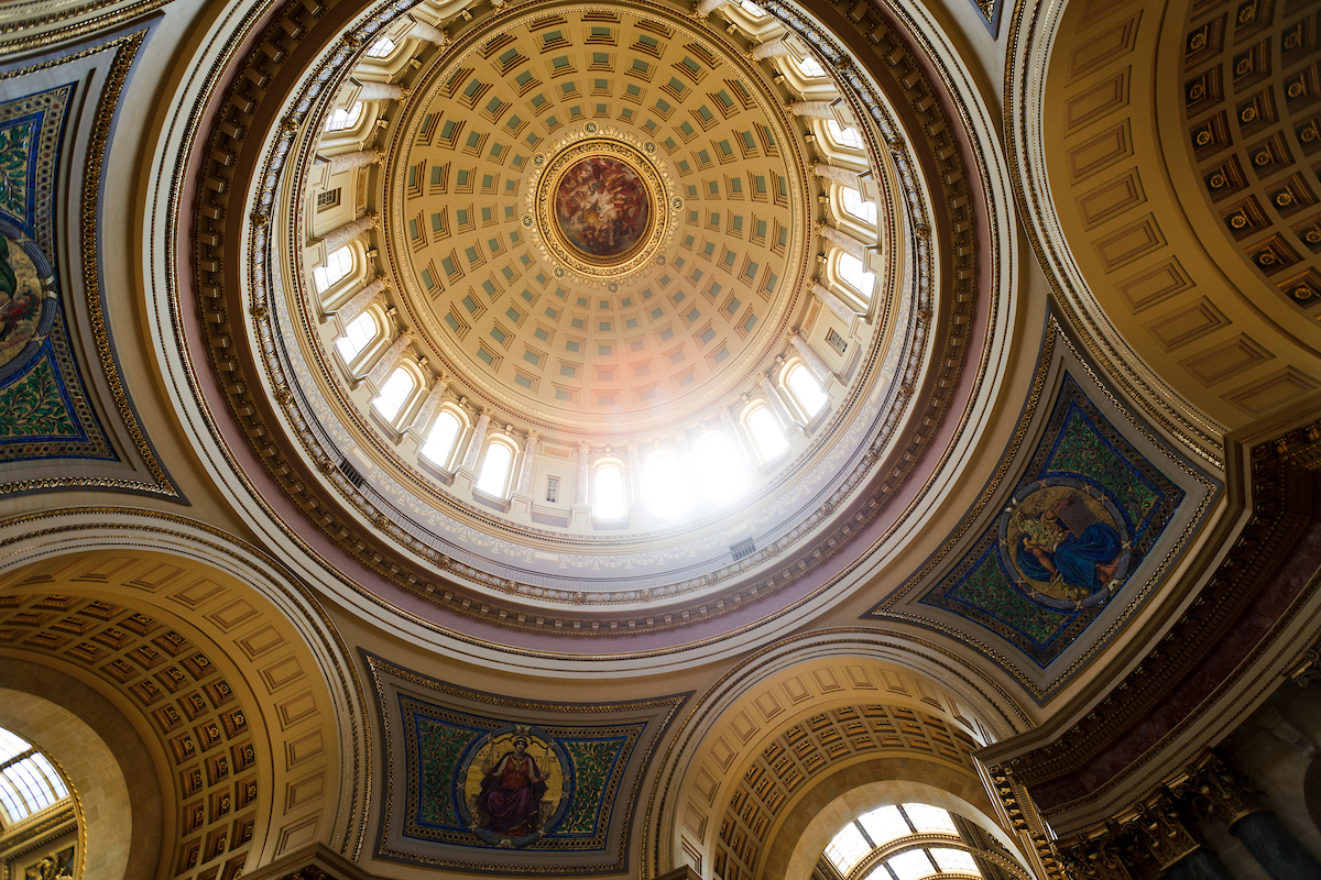 View inside the Wisconsin State Capitol rotunda.
