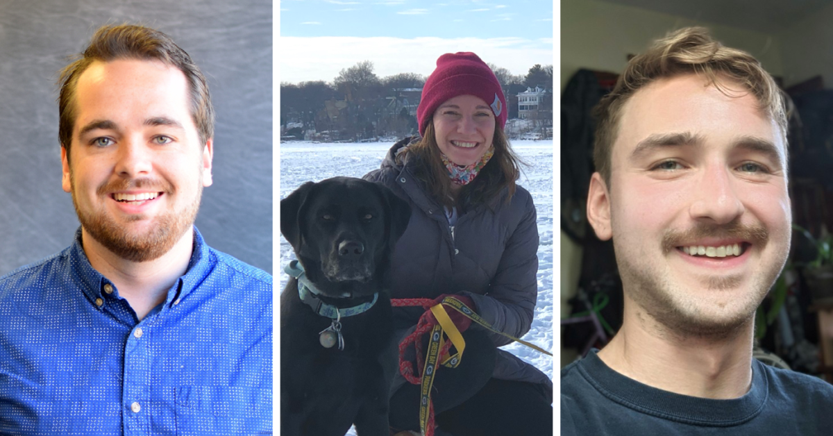 Photos of Mark Hansen, Jenna Green, and Jacob Boelter