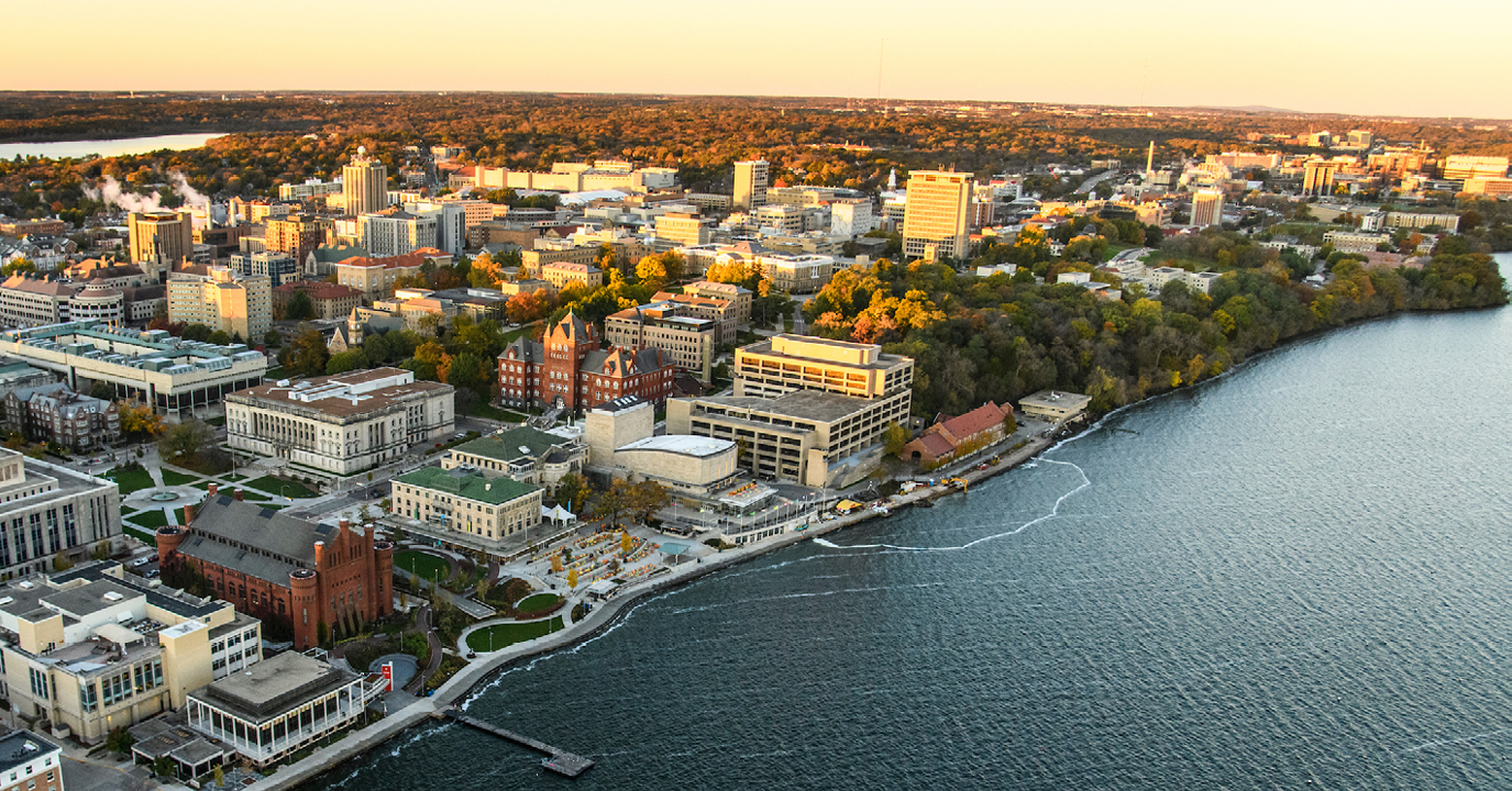 Photo of UW–Madison from Lake Mendota