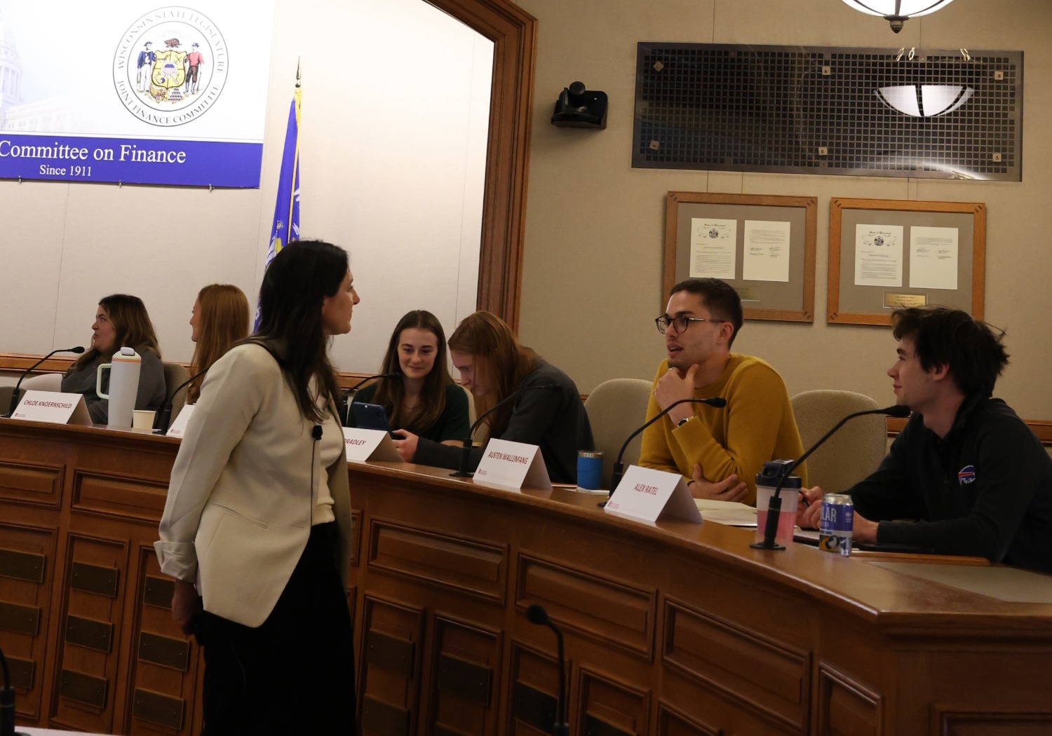 Professor Christine Durrance talks with students at the Legislative Staff training