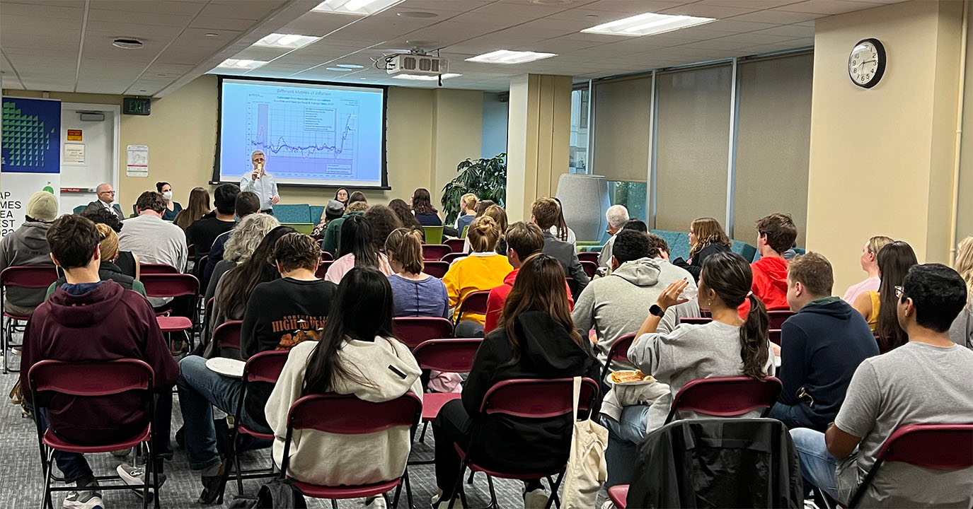 Students watch a presentation from UW–Madison faculty during the Cap Times Idea Fest