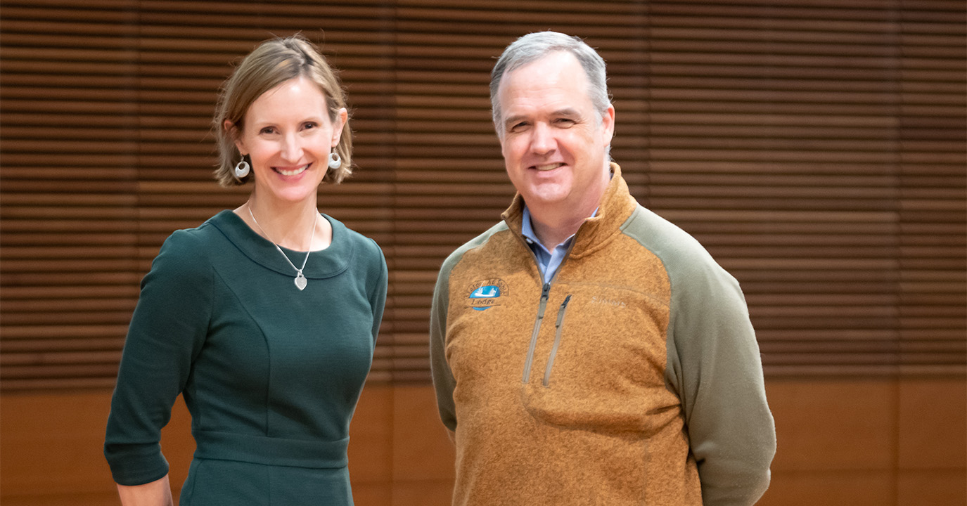 Susan Webb Yackee with paper co-author Daniel Carpenter, who gave a talk at the La Follette School in March 2022.