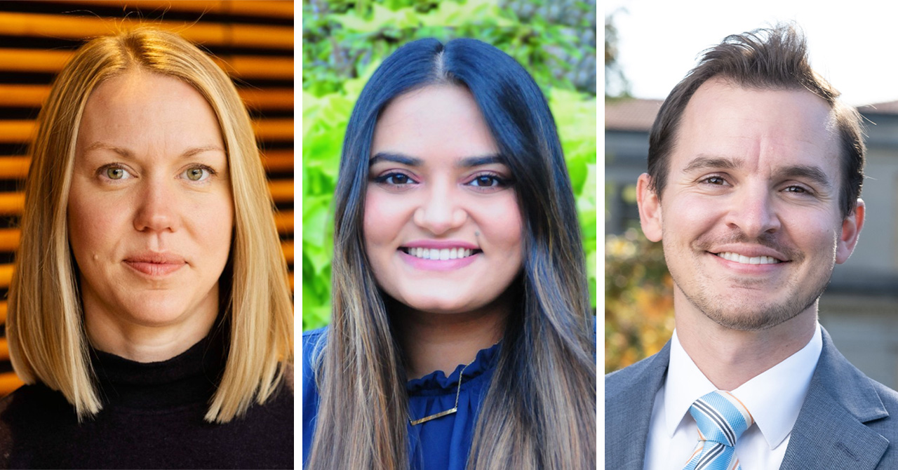 Photos of Kiersten Frobom, Kashish Jain, and Jessie Martin.
