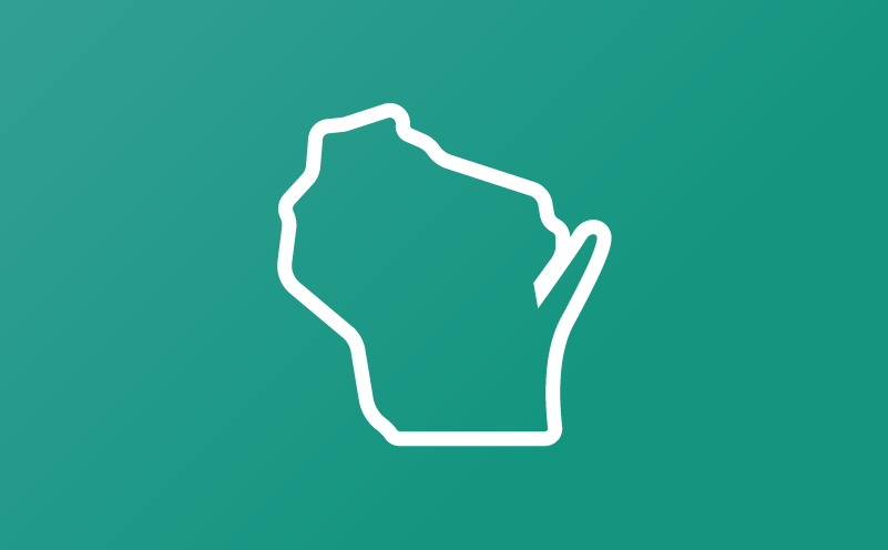 Illustration of the State of Wisconsin.