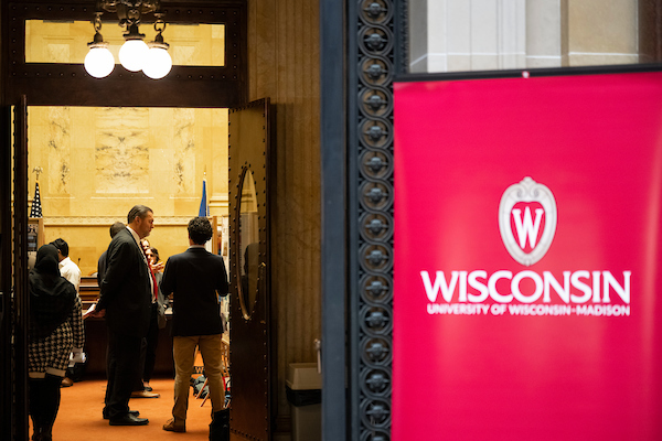 UW students present at the Wisconsin State Capitol.