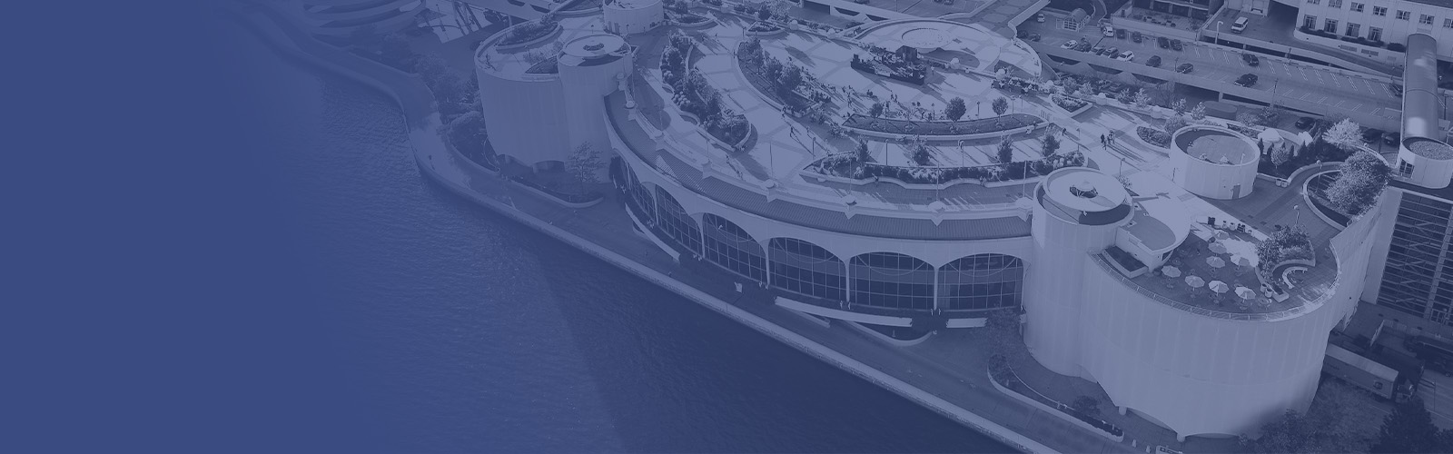 Aerial photo of Monona Terrace.