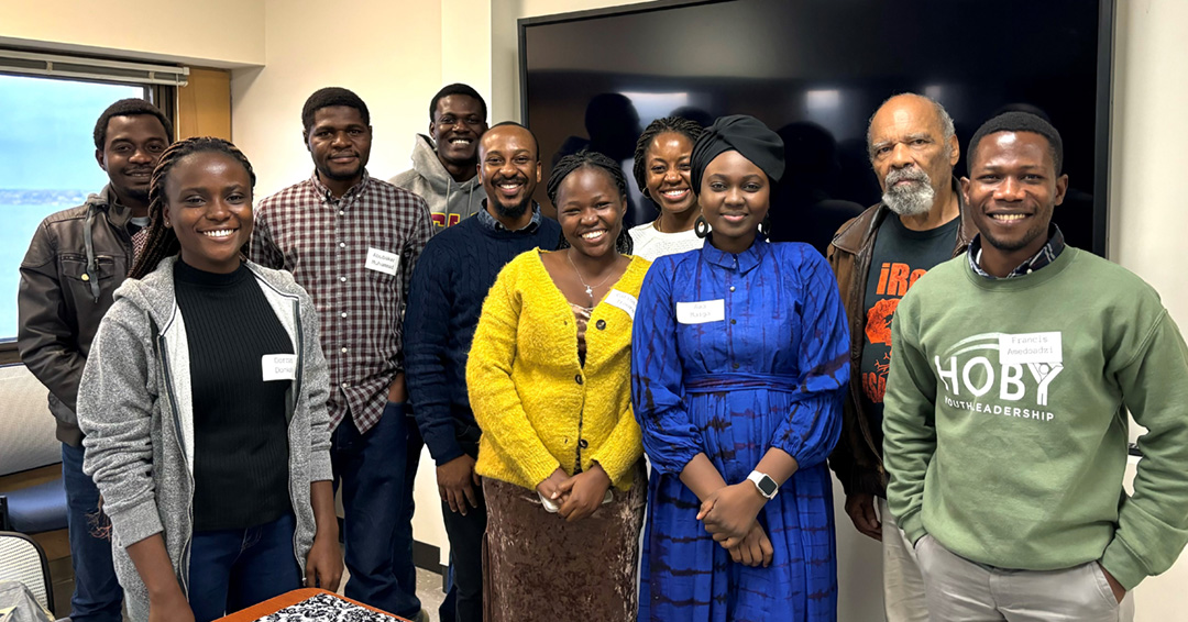 Group photo of students at the event with the African Cultural Studies Department.