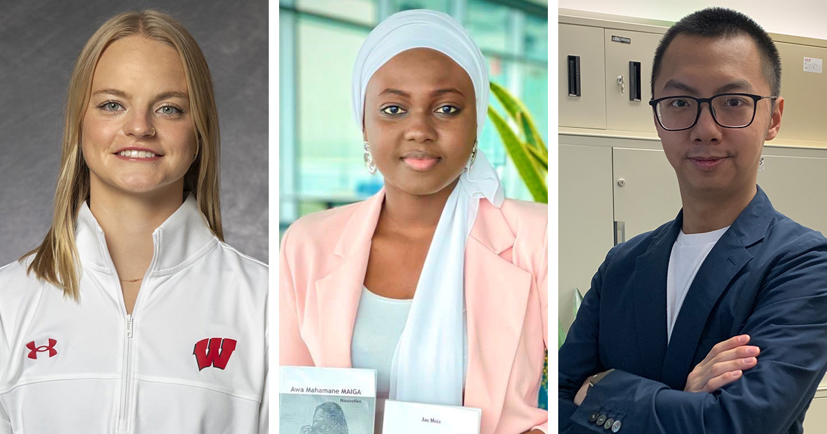 Portraits of Alivia Lindorfer, Awa Maïga, and Ken Wang