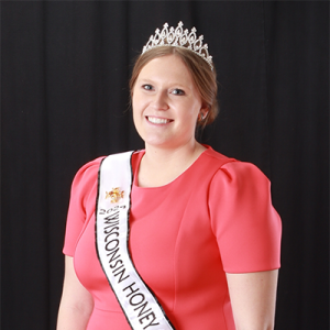 Portrait of Sadie Goettl wearing Honey Queen crown and sash