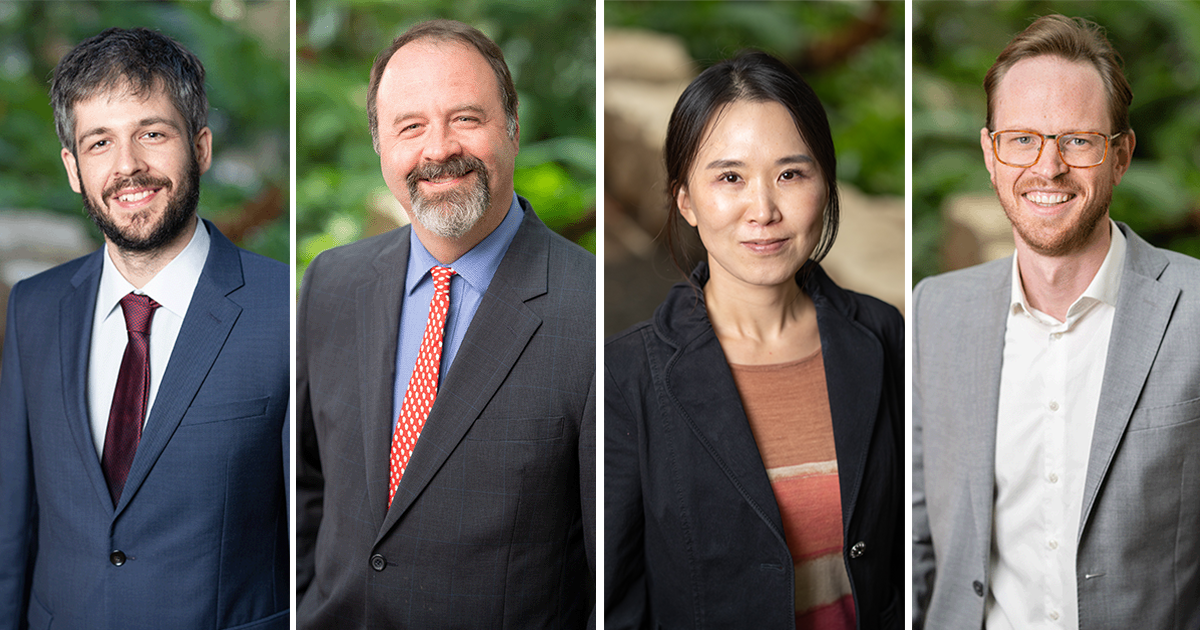 Portraits of Hector Pifarre, Jason Fletcher, Yang Wang, and Ross Milton