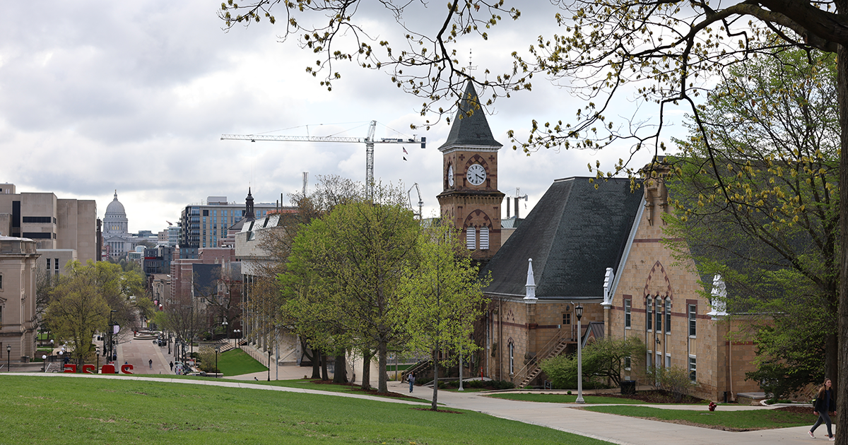 Music Hall, State Street, and the Capitol from Bascom Hill