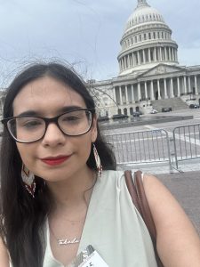 Josie in front of the capitol in Washington, DC.